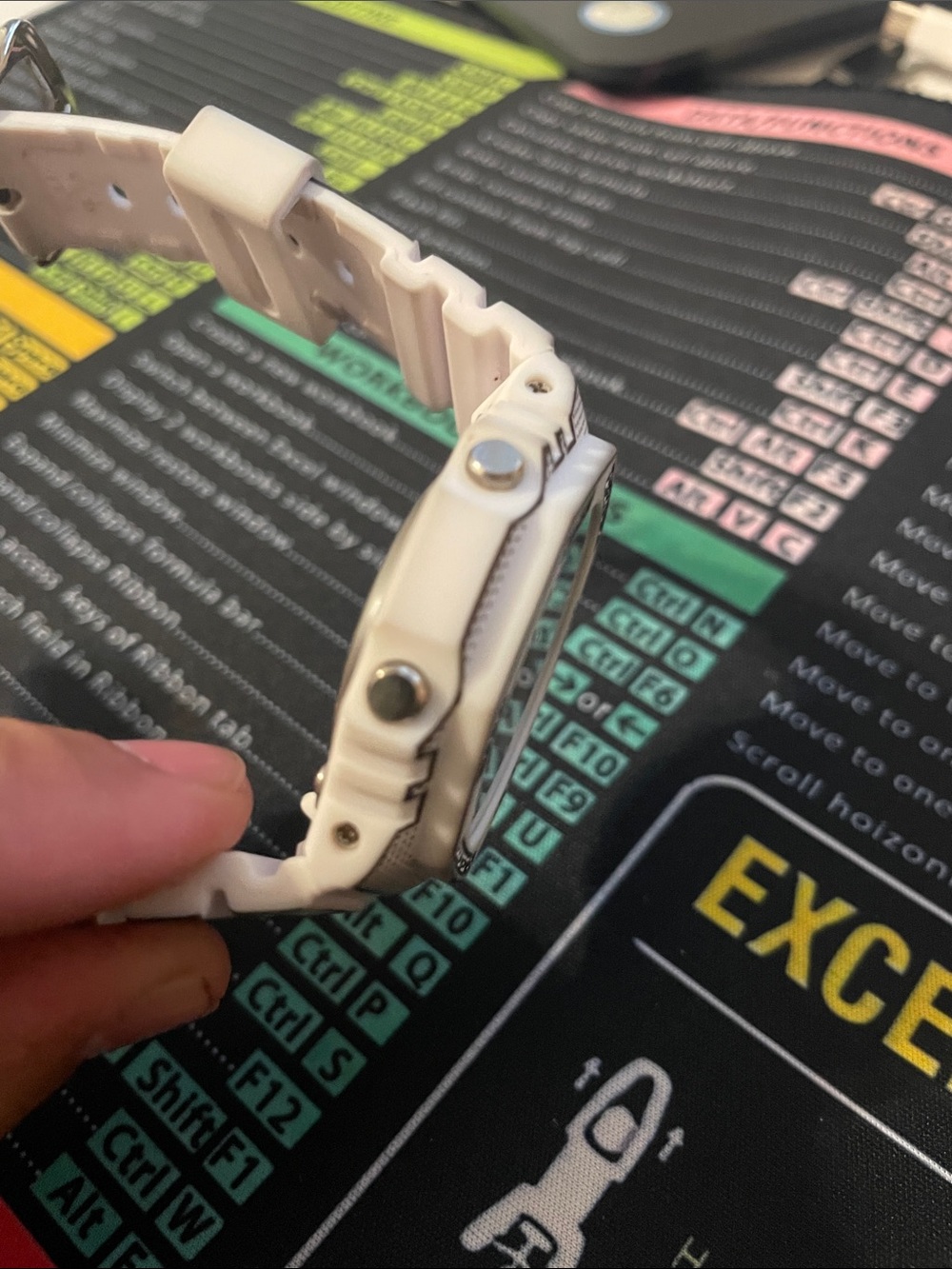 G-Shock White and Yellow Metal Accent Analog-Digital Watch - Picture 6 of 7